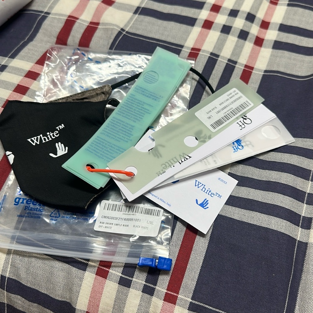 Off-White Black & white Man Swim Simple Face Mask New logo NWT original pack - Picture 9 of 11